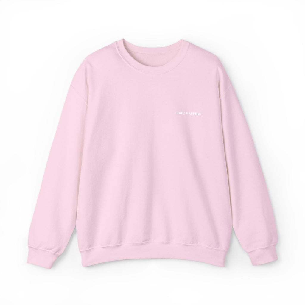 Shift Happens Embroidered Crewneck Sweatshirt