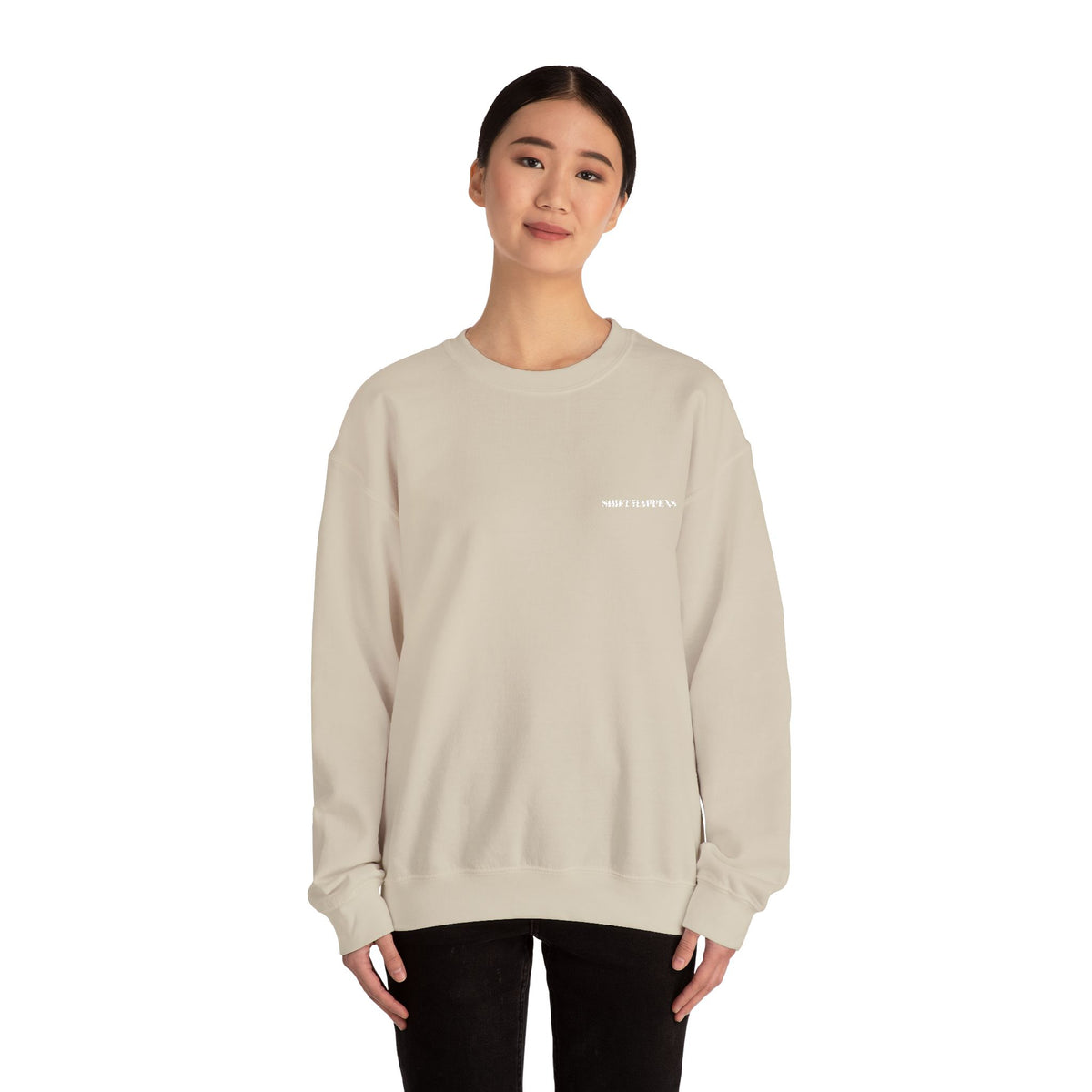 Shift Happens Embroidered Crewneck Sweatshirt